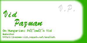 vid pazman business card